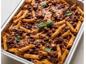 Ziti with Slow-Simmered Beef Sauce (9×13 pan)