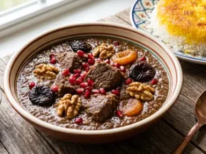 Fesenjan — Beef Stew with Pomegranate & Walnuts (9×13 pan)